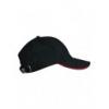 KA011,KARIBAN Black-Red 6 paneles baseball sapka,