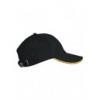 KA011,KARIBAN Black-Yellow-Red 6 paneles baseball sapka,