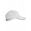 KA011,KARIBAN White-Red 6 paneles baseball sapka,