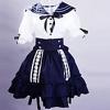 Preppy stílus rvid ujjú sttkk s fehr pamut Sailor Lolita Dress