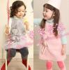 Dl-Korea új gyermek ruhzat ltnyk aranyos nyuszi lny srga mellny ruha / rendering pl / leggings Csaldi felszerelt