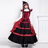 Ujjatlan fldig r piros s fekete pamut victoria stílusú gothic lolita ruha