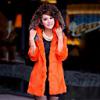 3/4 Sleeve mosmedve prmes Hood Rabbit Fur Casual / Prt kabt (tbb szín)
