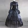 Hosszú ujjú fldig r fekete szatn s pamut arisztokrata gothic lolita ruha