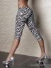Zebra capri mints legging