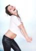 Leny nedves farmernadrg fehr pl Stock fotogrfia
