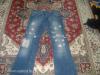 Retro jeans szaggatott farmer