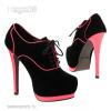 Neon pink/fekete platform magassark ni cip