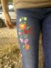 Kalocsai mintval hímzett farmer leggings Flowers of kalocsa decorated this jeans leggings biharihimzes at facebook hand embroideries