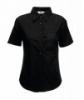 Fruit of the Loom Lady-Fit Short Sleeve Poplin Fekete Ing