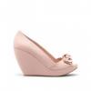 Pull and Bear pasztell rzsaszn peep-toe telitalp cip