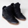 Pull and Bear fekete ni wedge sportcip
