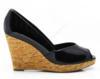 Marco Tozzi cip, fekete, telitalp, parafa sark, lakk 2/2-29306-20