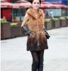 Hrom gomb Lady Chain Belt kapucnis szrme mellny Kabt Brown