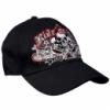 FLEXFIT Himzett Motoros Baseball Sapka-Fekete-Ride or Die Skuls and Bikes