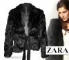 ZARA divatos fekete szrme kabt S