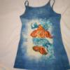 Koi ponty, kzzel festett ,batikolt felujt minta rendel ltal hozott darabra, Ruha, divat, cip, Ni ruha, Felsrsz, pl, Festszet, Festett trgyak, Meska