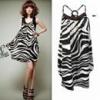 Stlusos szablytalan Stripe Patterns ujjatlan ruha