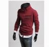 Elegns frfi Zipper megszplt Stand nyakrv Sport Kabt Wine Red