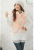 Pink Fox Fur Hood Elastic pulver Kapucnis
